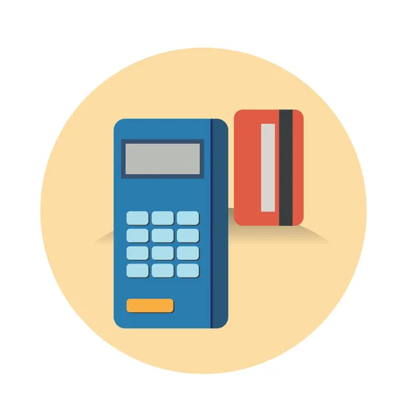 Rekenmachine Credit Card Icoon Vectorontwerp — Stockvector