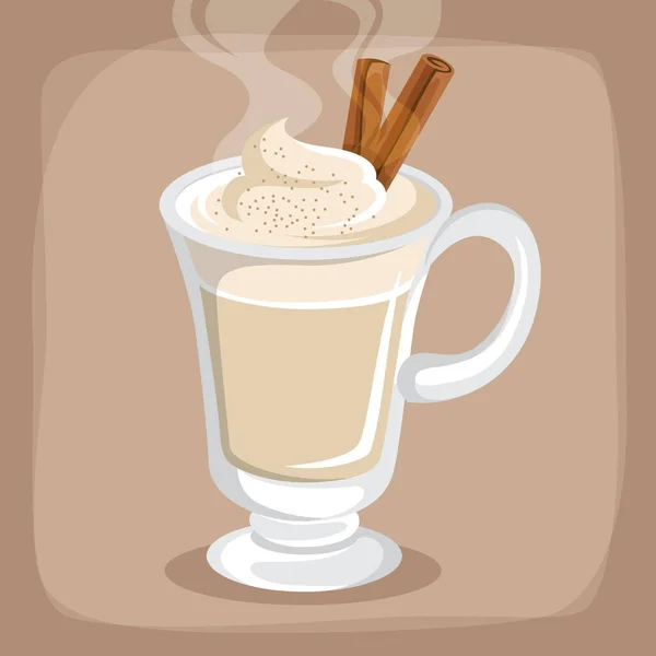 Kahve Fincanı Çikolatalı Pipetli — Stok Vektör