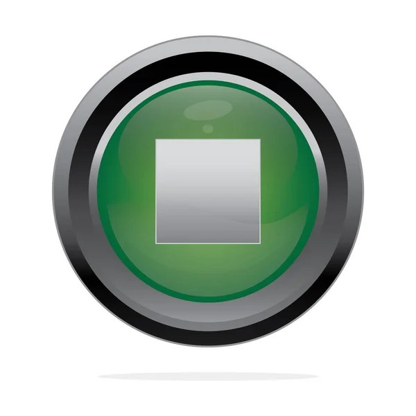Green Button Icon — Stock Vector