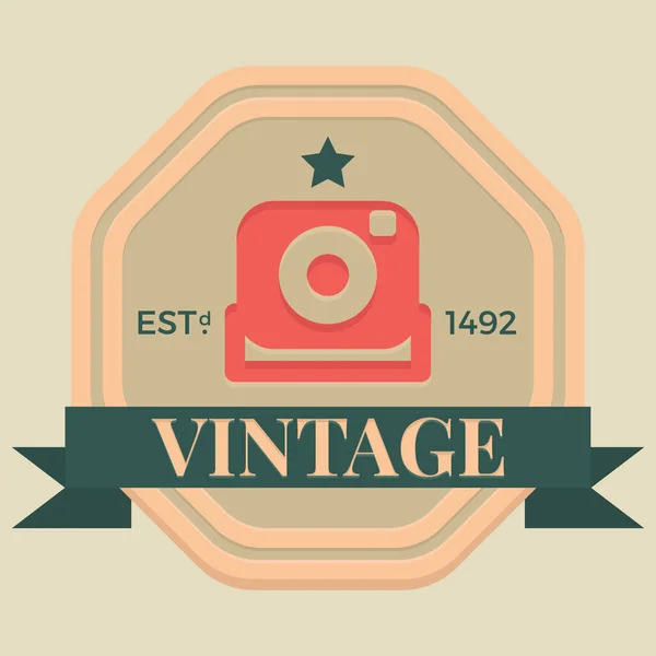 Ícone Câmera Retro Vintage Ilustração Vetorial — Vetor de Stock