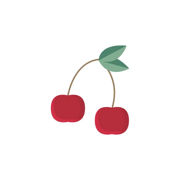 Cseresznye Ikon Egyszerű Stílusban Elszigetelt Fehér Háttér Cseresznye Szimbólum — Stock Vector