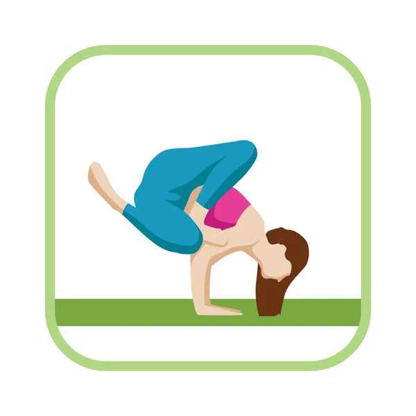 Vector Illustratie Van Een Vrouw Doen Yoga Oefening — Stockvector