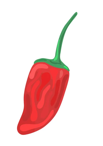 Chilli Paprika Ikon Kresleném Stylu Izolované Bílém Pozadí Vektorové Ilustrace — Stockový vektor