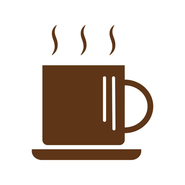 Kahve Ikonlu Bir Fincan Gölge Tasarımlı Beyaz Arkaplan Vektör Illüstrasyonu — Stok Vektör