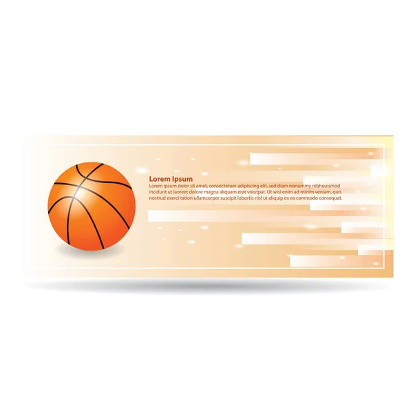 Basket Sport Design Illustrazione Vettoriale Con Testo — Vettoriale Stock