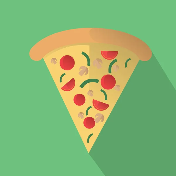 Icono Pizza Fondo Amarillo — Vector de stock