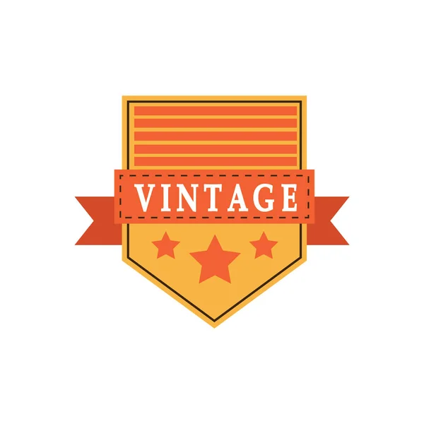 Vintage Label Ribbon Stars Vector Illustration — Stock Vector