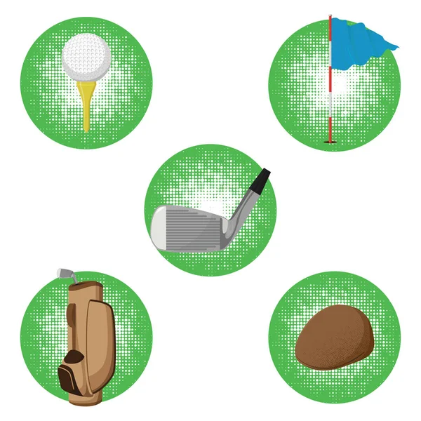 Balle Golf Herbe Verte — Image vectorielle