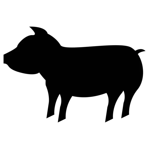 Silhouette Porc Isolé Sur Fond Blanc — Image vectorielle