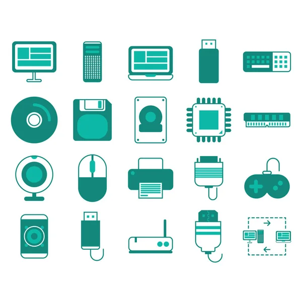 Vectorset Van Computerpictogrammen — Stockvector