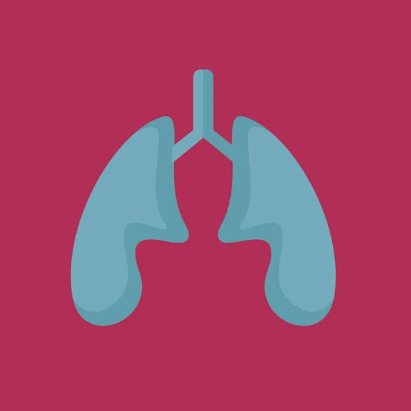 Flache Ikone Der Lungen — Stockvektor
