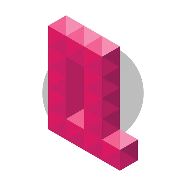 Vektorově Růžový Trojúhelník Abeceda Písmenko Logo Design — Stockový vektor