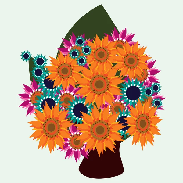 Vektor Illustration Von Schönen Blumen — Stockvektor