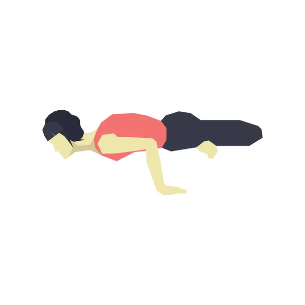 Mädchen Praktizieren Yoga Farbvektor Illustration — Stockvektor