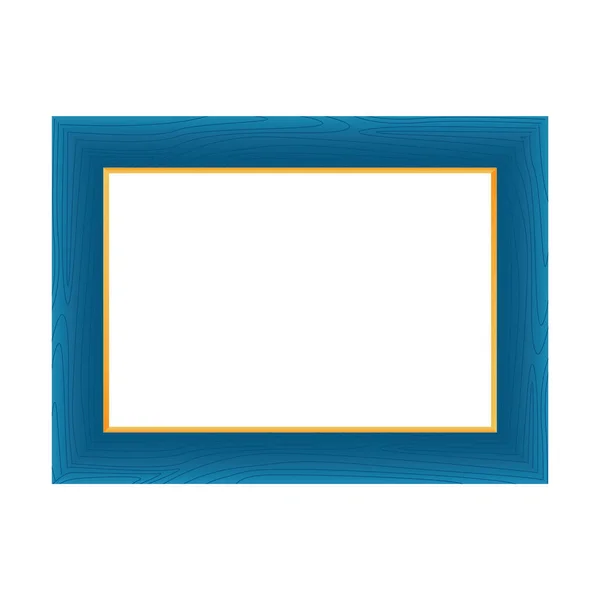 Wooden Frame Isolated White Background — Stock Vector