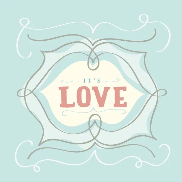 Cartão Amor Com Coração Texto — Vetor de Stock