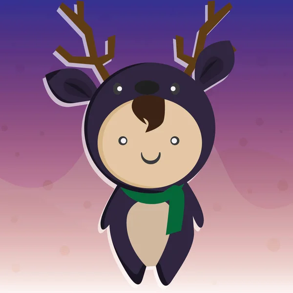 귀여운 사슴이 크리스마스 — 스톡 벡터