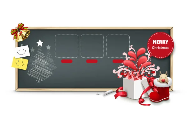 Boîte Cadeau Noël Avec Arc Rouge Cadeaux — Image vectorielle