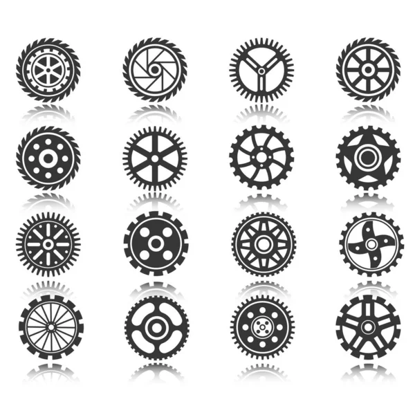 Gear Wheels Icons Set Vector Illustration — Stock Vector