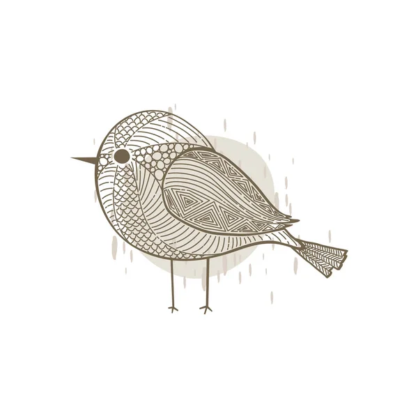 Pájaro Ilustración Vector Dibujado Mano — Archivo Imágenes Vectoriales