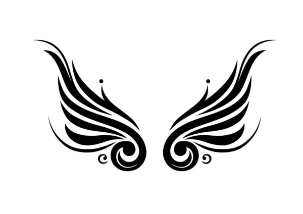 stock vector tribal tattoo art. black wings. vector illustration