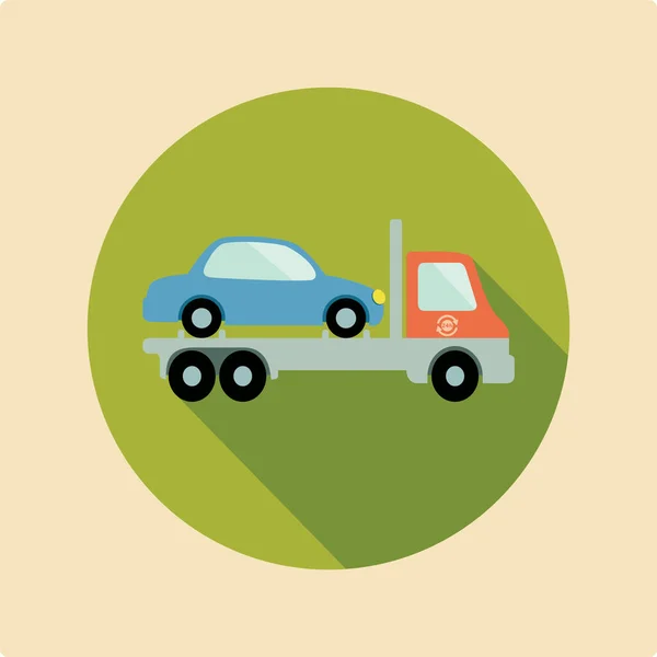 Icono Del Coche Estilo Plano Aislado Sobre Fondo Verde Símbolo — Vector de stock