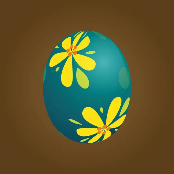 Uovo Pasqua Con Sfondo Blu — Vettoriale Stock