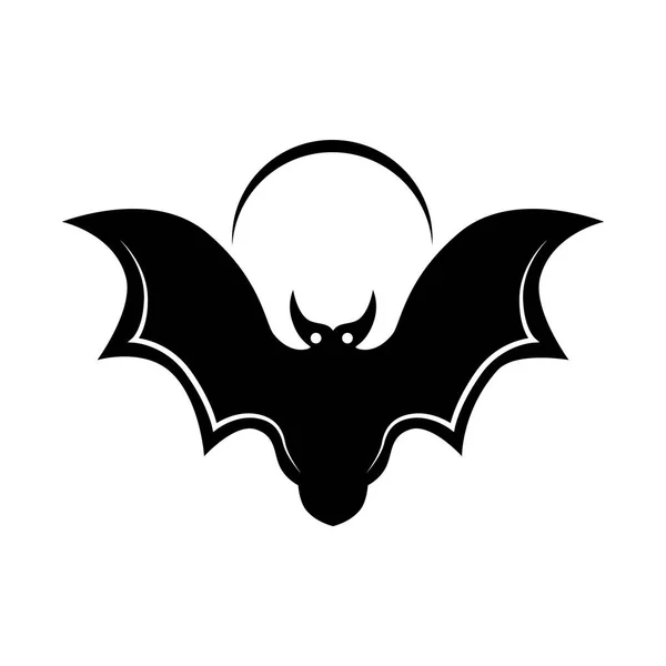 Διάνυσμα Μαύρη Σιλουέτα Του Halloween Νυχτερίδα — Διανυσματικό Αρχείο