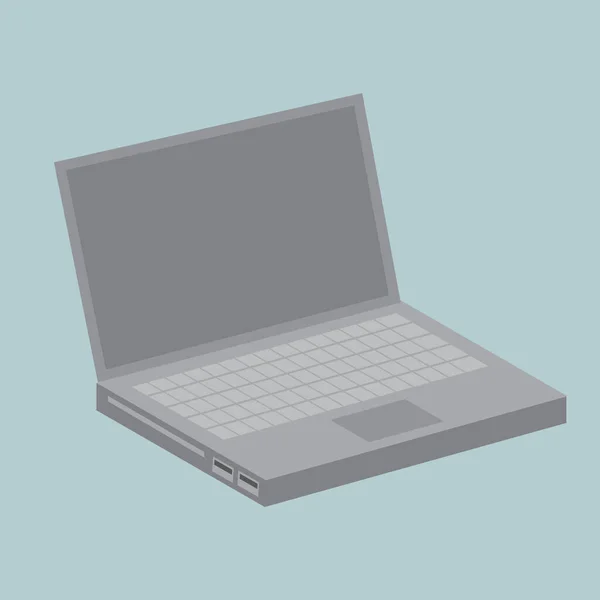 Laptop Szürke Háttér — Stock Vector