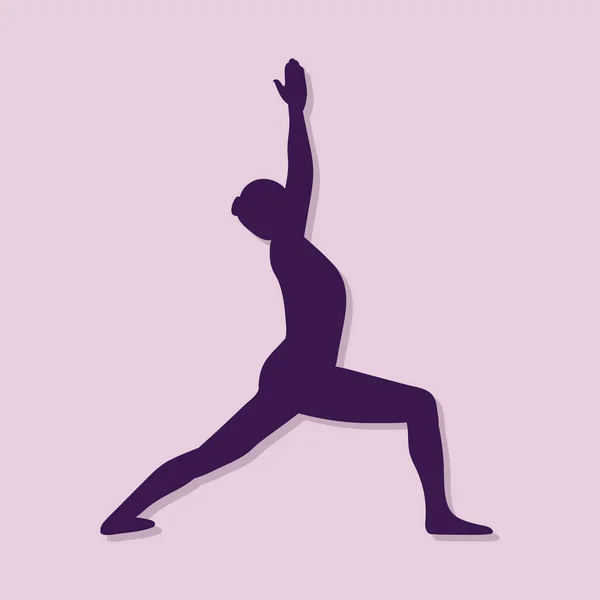 Silhouette Eines Mannes Beim Yoga Auf Rosa Hintergrund — Stockvektor
