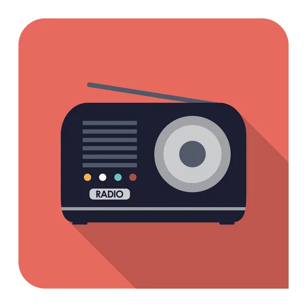 Retro Radio Icon Векторная Иллюстрация — стоковый вектор