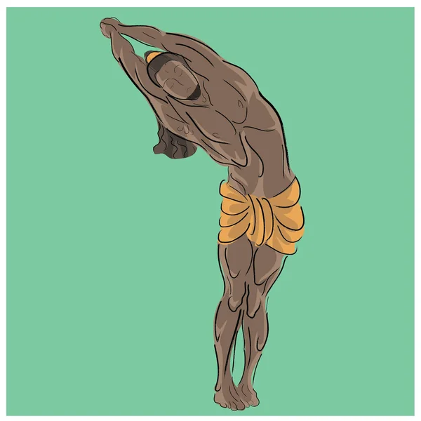 Fille Pratiquant Yoga Illustration Vecrtor Couleur — Image vectorielle