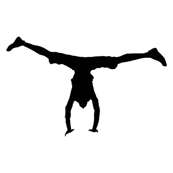 Silhouette Homme Avec Haut Noir Fond Blanc — Image vectorielle