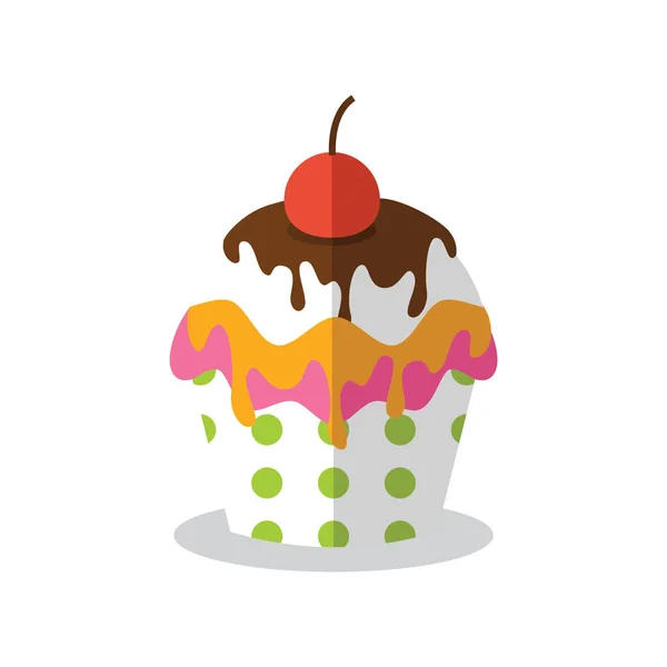 樱桃和巧克力蛋糕 — 图库矢量图片