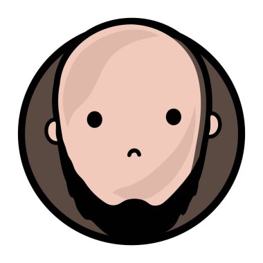 şirin çizgi film yüz simgesi vektör illüstrasyon grafik tasarımı