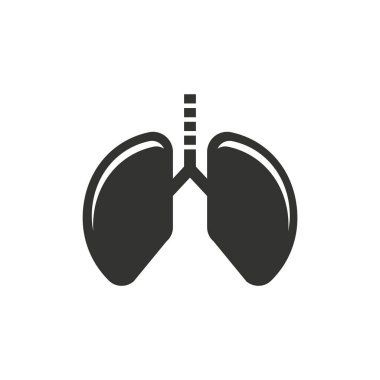 Akciğer çizgisi simgesi, vektör illüstrasyonu