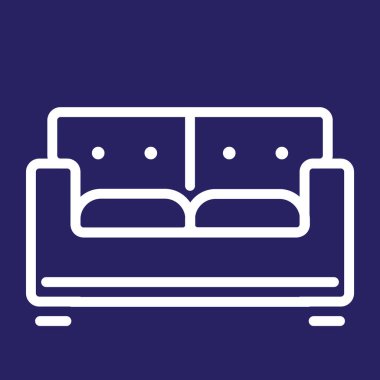 Modern kanepe simgesinin vektör illüstrasyonu