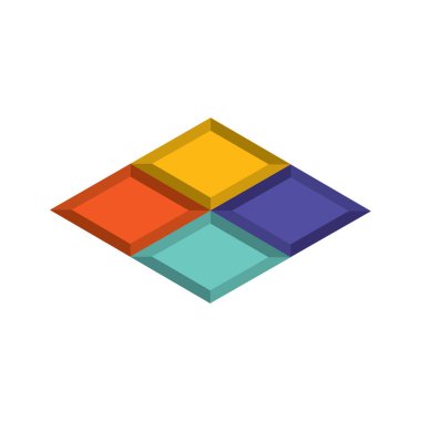 Bir küpün vektör izometrik simgesi