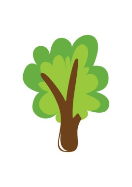 yeşil ağaç simgesi vektör illüstrasyon grafik tasarımı