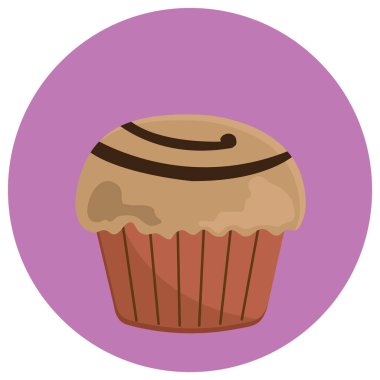 cupcake simgesi, vektör illüstrasyonu 