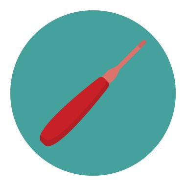 Beyaz arkaplan vektörü illüstrasyonunda izole edilmiş düz çember içindeki diş bakımı simgesi