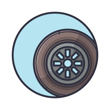 araba tekerleği simgesi vektör çizim grafik tasarımı