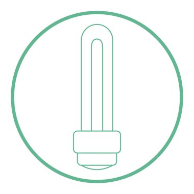 Beyaz arkaplanda izole edilmiş ana hat biçiminde bir ampul simgesi. enerji sembolü çizimi.