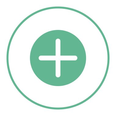 Artı işaret simgesi. sembol ekle. Yuvarlak daire düğmesi. vektör