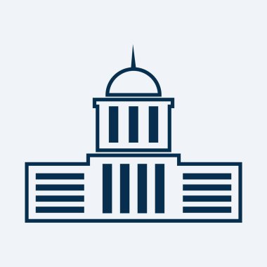 Düz biçimli bina simgesi beyaz arkaplanda izole