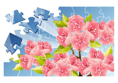 Bir çiçeğin vektör illüstrasyonu