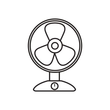 Beyaz arkaplanda siyah bir hayran simgesi var. vektör illüstrasyonu