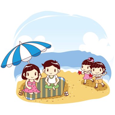 Çocukların çizgi film karakterlerinin vektör çizimi