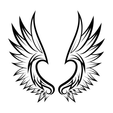Ejderhanın kanatları. vektör illüstrasyonu