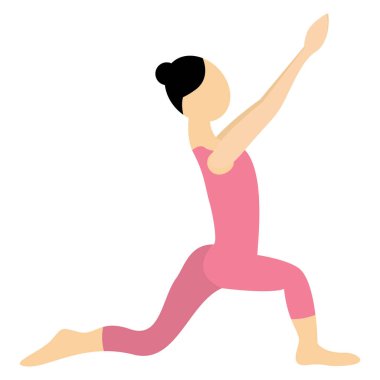 Yoga yapan bir kadının vektör çizimi